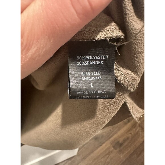 VICI Collection Faux Suede Taupe Short Sleeve Shift Dress Women’s Casual Chic L - Picture 3 of 4